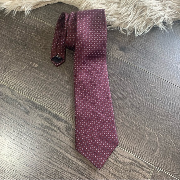 Brooks Brothers Other - Brooks Brothers Maroon Mini Floral Silk Tie